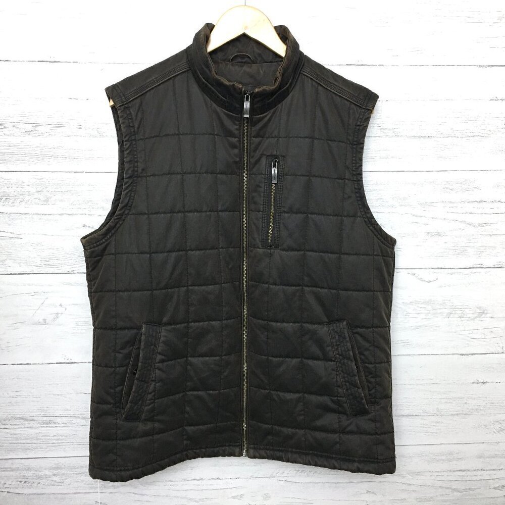 Johnston & Murphy Brown Vest Zipper Front Interior & Exterior Pockets size XL